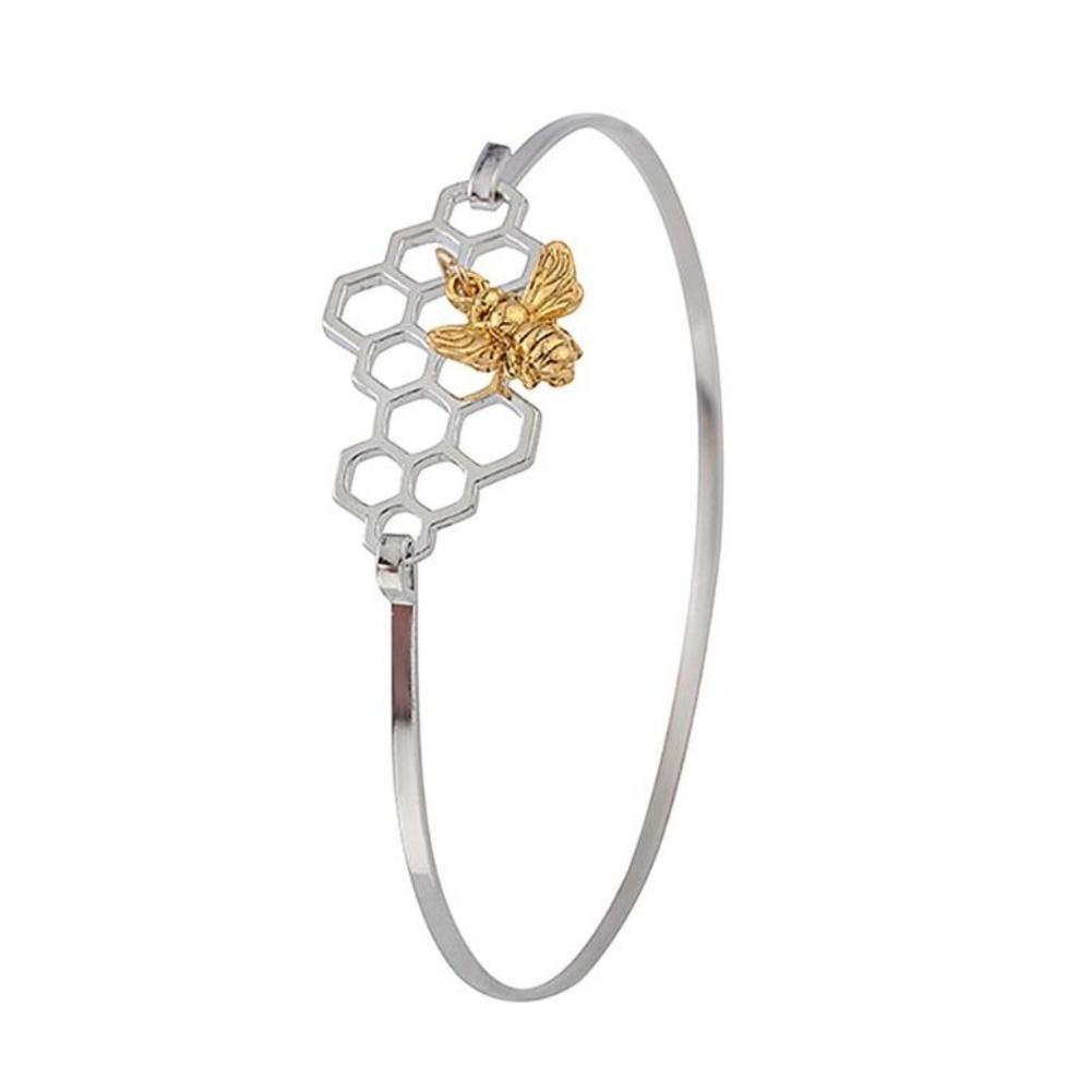 Honeycomb Bee Charm Bracelet - Picture 2 of 4